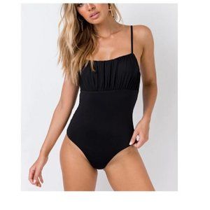 Princess Polly Women's Black Cotton Blend Paule Bodysuit Size 2